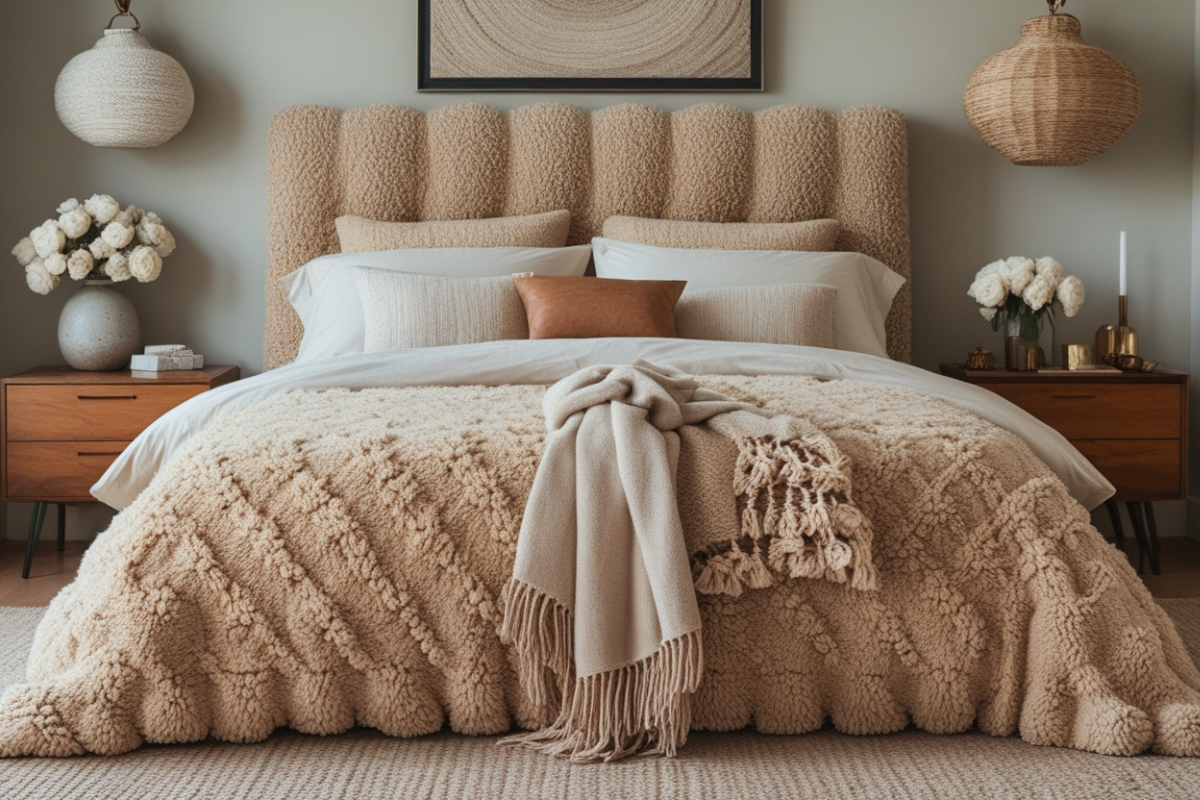 Boucle Bed Decor